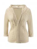 Ajour-Strickjacke hellbeige