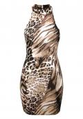 Animalprint-Kleid braun-bunt