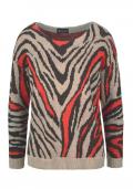 Animalprint-Pullover beige-bunt