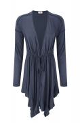 Asymmetrische Marken-Shirtjacke blaugrau