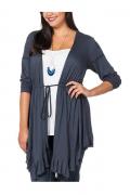 Asymmetrische Marken-Shirtjacke blaugrau