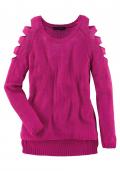 Asymmetrischer-Marken-Pullover pink