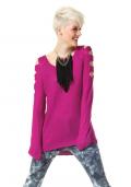 Asymmetrischer-Marken-Pullover pink