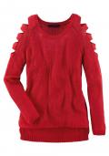 Asymmetrischer-Marken-Pullover rot