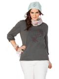 Asymmetrisches Shirt mit Druck grau