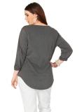 Asymmetrisches Shirt mit Druck grau