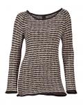 Bändchengarn-Pullover schwarz-beige