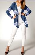 Batik-Jerseyjacke blau