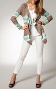 Batik-Jerseyjacke braun-mint