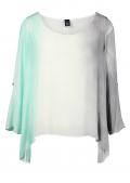 Batikbluse mit Pailletten mint-grau