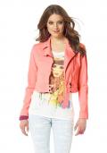 Biker-Jeansjacke neonpink