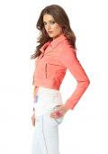 Biker-Jeansjacke neonpink