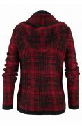 Biker-Style-Strickjacke rot-schwarz