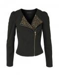 Bikerjacke mit Strass schwarz