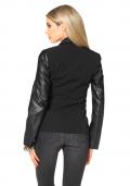 Blazer mit Lederimitat schwarz