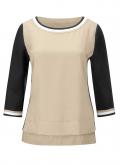 Bluse beige-schwarz