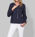 Bluse marine-bedruckt