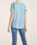 Bluse mit Cut-Outs blau