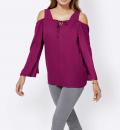 Bluse mit Cut-Outs fuchsia