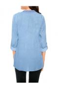 Bluse mit Pailletten hellblau