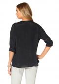 Bluse mit Pailletten schwarz