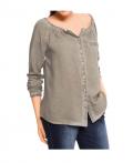 Bluse mit Pailletten taupe