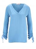 Bluse mit Raffungen azurblau