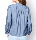 Bluse mit Seide blau