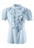 Bluse mit Spitze hellblau