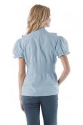 Bluse mit Spitze hellblau