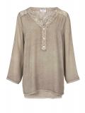 Bluse mit Spitze taupe