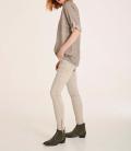 Bluse mit Spitze taupe