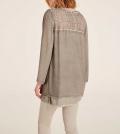 Bluse mit Spitze taupe