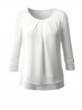 Blusenshirt mit Chiffon offwhite