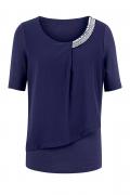 Blusenshirt mit Strass marine