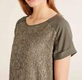 Blusenshirt oliv-goldfarben