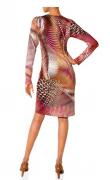 Bodyforming-Druckkleid pink-braun