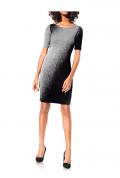 Bodyforming-Jacquardkleid schwarz-grau Gr. 34