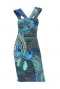 Bodyforming-Kleid blau-bunt