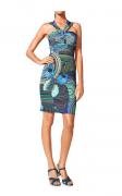 Bodyforming-Kleid blau-bunt