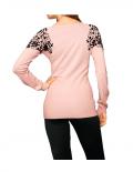 Bodyformingpullover mit Strass rosé