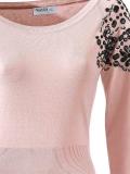 Bodyformingpullover mit Strass rosé