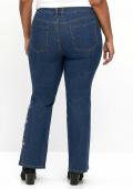 Bootcut-Jeans mit Blumenstickerei blue Denim