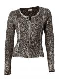 Bouclé-Strickjacke grau-silber Größe 38