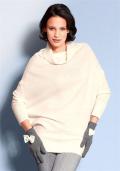 Cape-Rollkragenpullover offwhite