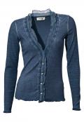 Cardigan mit Chiffon jeansblau