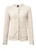 Cardigan mit Fransen beige