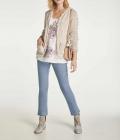 Cardigan mit Fransen beige