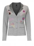 Cardigan mit Patches grau