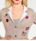 Cardigan mit Patches taupe-ecru